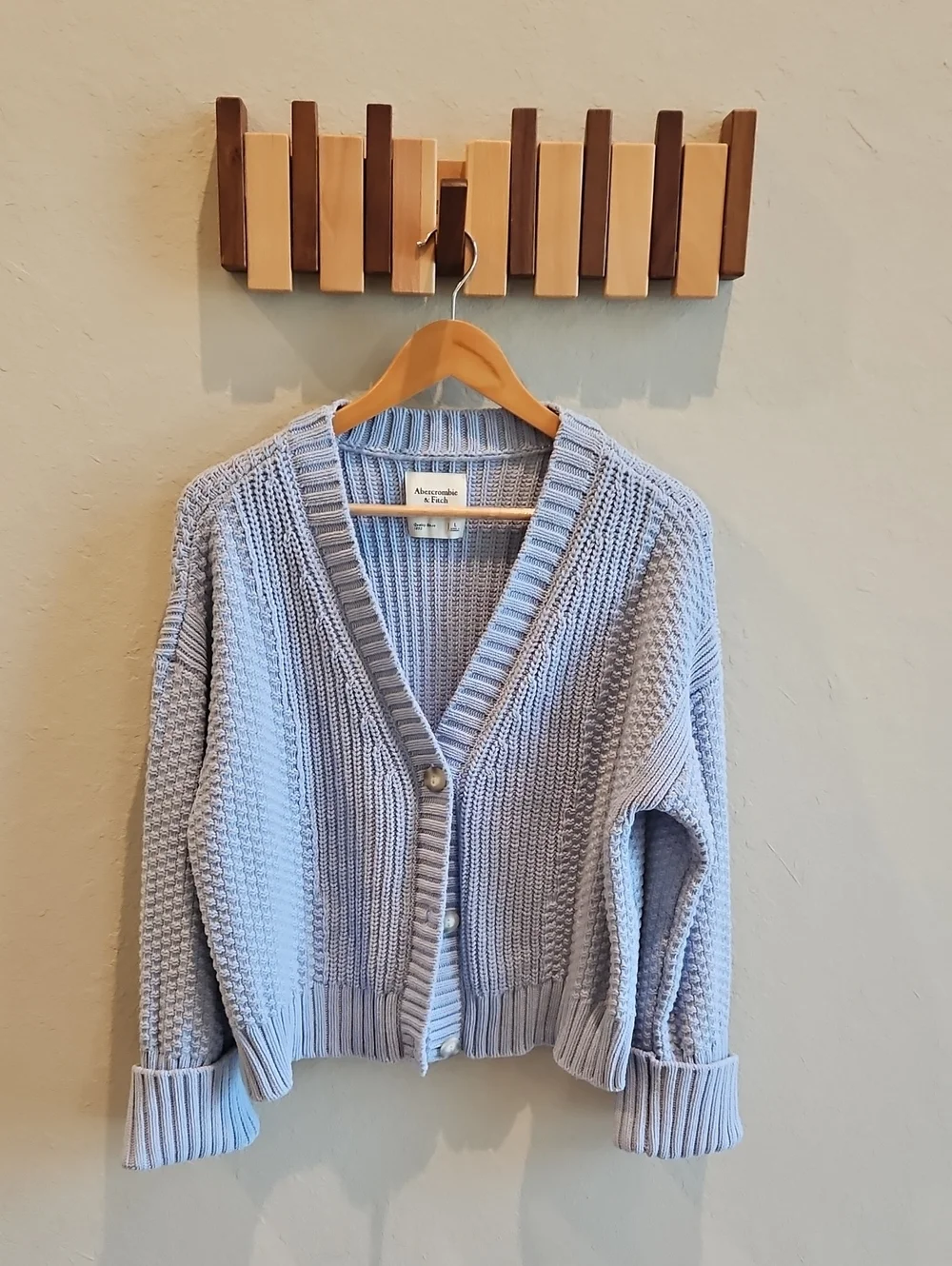 Abercrombie & Fitch Pale Blue Chunky Knit Cardigan